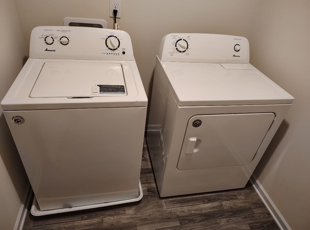 On-site laundry with washer and dryer
